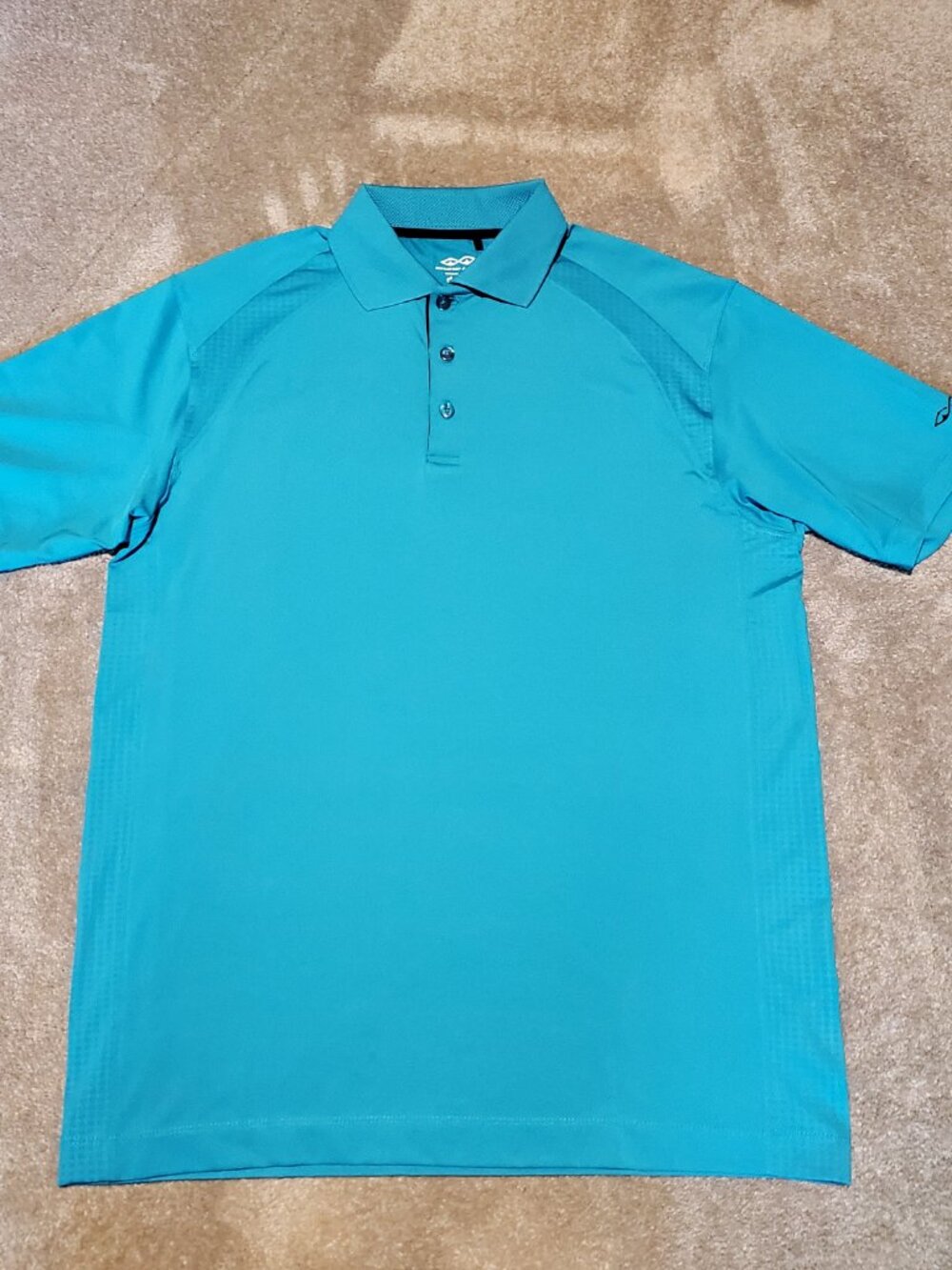 Snake Eyes Dry-18 Performance Golf Polo Medium Turquoise Shirt - Picture 2 of 8
